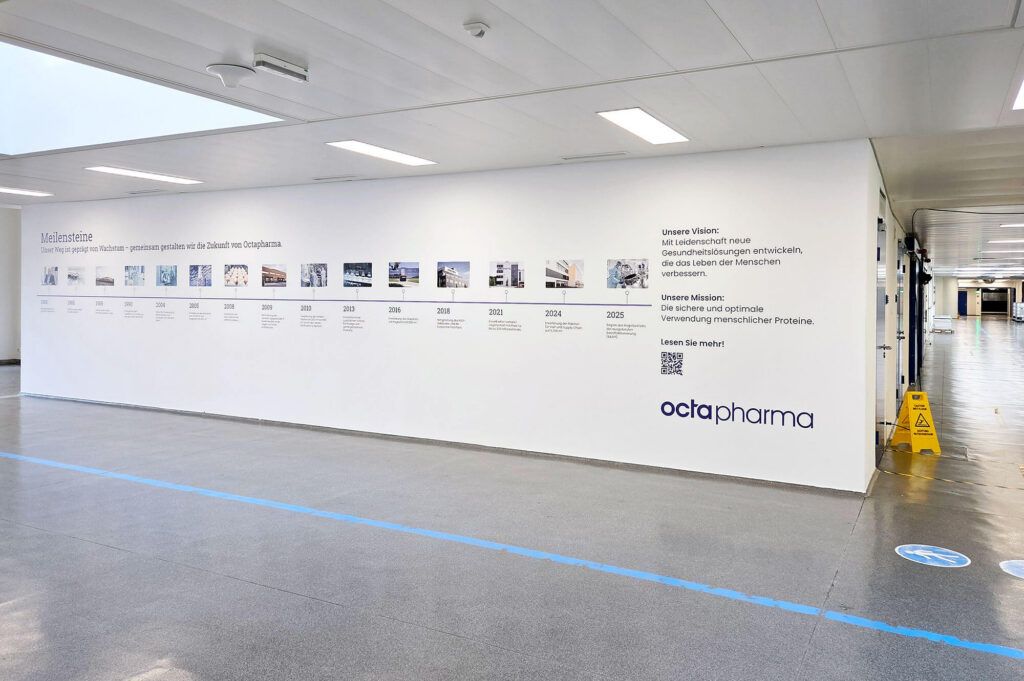 Wanddruck bei Octapharma Pharmazeutika Produktionsgesellschaft m.b.H. in Wien